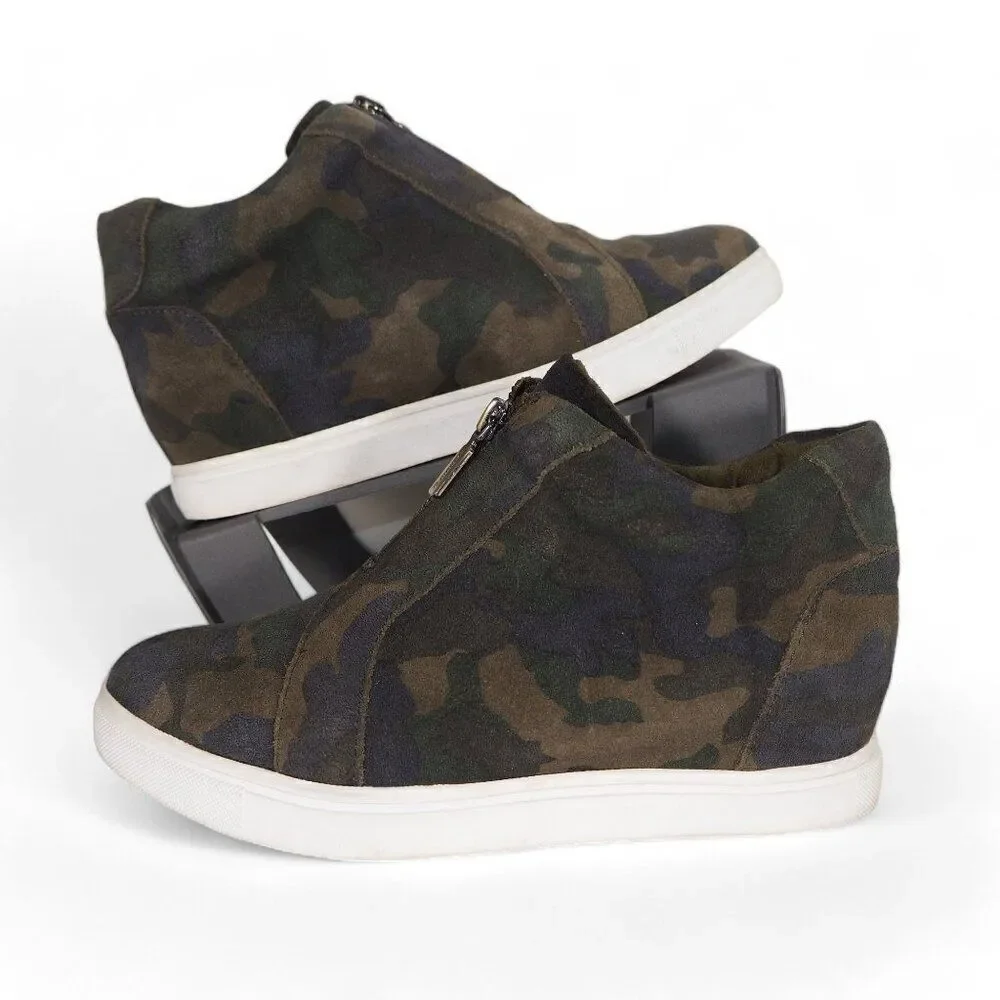 Blondo Glenda Waterproof Wedge Sneakers Camo‎ B3501905 Women's 7.5M